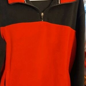 Tek Gear Men's Black and Red Quarter Zip-Up Sweater